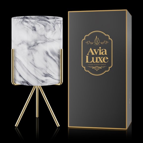 Luxury Scented Candles Made with Soy Wax+ Candle Holder  Ceramic Jar (Grey) - Picture 4 of 5